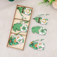 9 pièces/ensemble, décorations suspendues en bois pour la Saint-Patrick et la Saint-Valentin, décoration de la maison