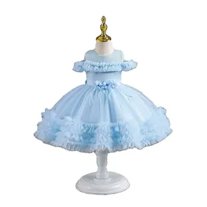 Vestido de bebê de um ombro para aniversário, coro de flores, vestido de princesa, renda para meninas, casamento, dança, batismo