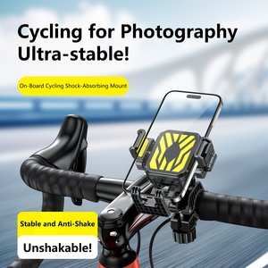 <span class=keywords><strong>Plaque</strong></span> d'absorption des chocs intégrée rétractable à une touche rotative à 360 degrés adaptée au support de téléphone portable de vélo - Product Image 2