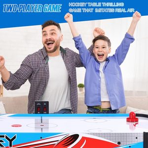 REAHOISY-Ensemble de table de <span class=keywords><strong>hockey</strong></span> sur <span class=keywords><strong>air</strong></span> intérieur de 48 pouces avec moteur 12V puissant, tableau de bord numérique à LED en MDF, 2 rondelles et 2 poussoirs pour enfants et adultes - Product Image 5