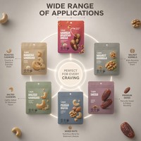 Op maat bedrukte 4-laags hoog-barrière plastic zakken voor noten en snacks, met heat seal en eurogat voor gedroogd fruit, cashewnoten, dadels, OEM groothandel