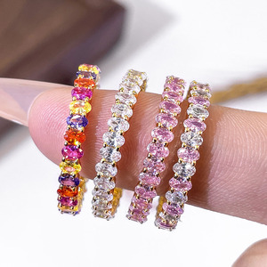 Anillos de Banda Ovalados de Eternidad con Circonita Cúbica Brillante, Chapados en Oro de 18K, Precio de Fábrica, Venta al por Mayor, Regalo para Mujer - Product Image 2