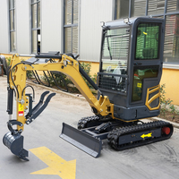 Mini-excavatrice de jardin EACHAN EPA/EURO 5, moteur 1,8 tonne, chenilles en caoutchouc, micro-pelle, travaux municipaux, petite excavatrice