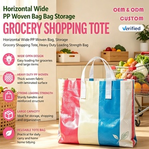 Sac de courses et de rangement horizontal large en PP tissé, robuste et à forte capacité de charge - Product Image 1