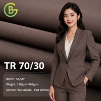 Kain Jas TR yang Bernapas, Tahan Lama, dan Elegan dengan Campuran 70% Poliester 30% Viscose untuk Bahan Jas Wanita, Seragam Bisnis