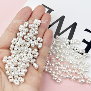 ลูกปัดอะคริลิครูปถั่วลิสงเคลือบมุกสำหรับทำเครื่องประดับ DIY - Product Image 4