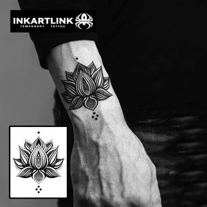 Tatuaje Temporal Personalizado de Mandala Flor de Loto, Resistente al Agua, Larga Duración (15 Días), Arte Corporal Semipermanente para Brazo, <span class=keywords><strong>Muñeca</strong></span>, Mujeres y <span class=keywords><strong>Hombres</strong></span> - Product Image 2