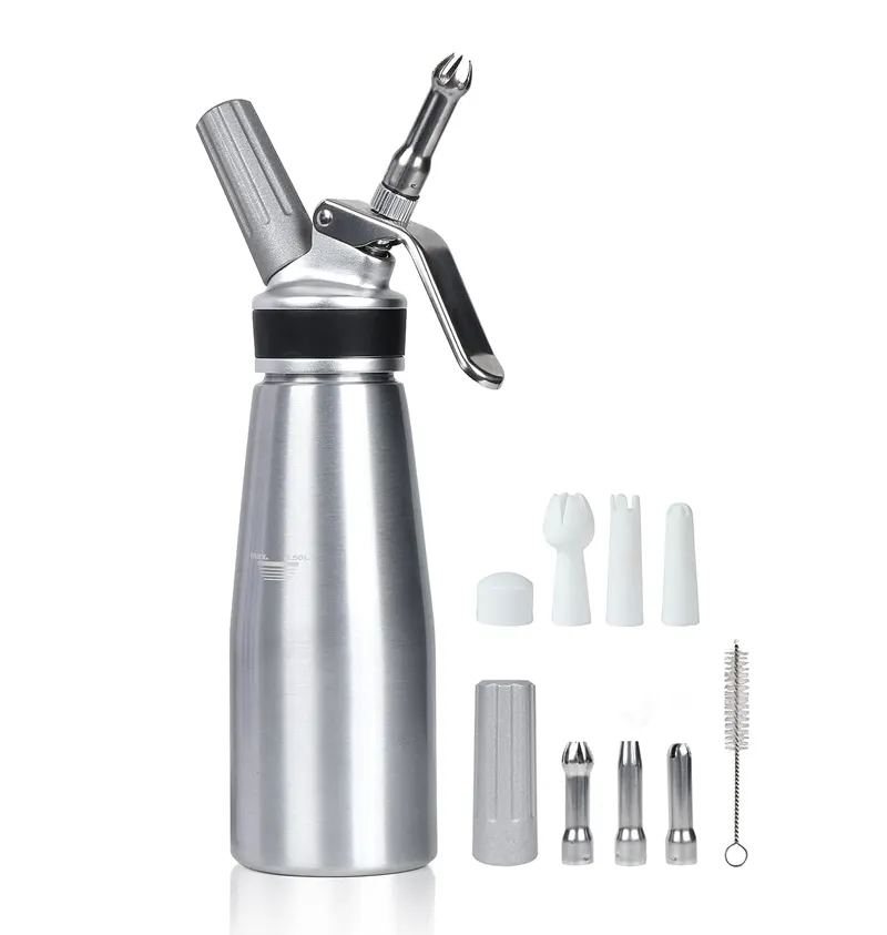 Schlagsahne Maschine für Kuchen oder Kaffee 500ML Creamer Dispenser Aluminium Siphon Whipper