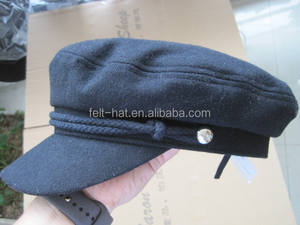 Gorra de capitán de tela de gamuza de estilo náutico de moda elegante de alta calidad personalizada con adorno de <span class=keywords><strong>cuerda</strong></span> trenzada y botón decorativo - Product Image 3