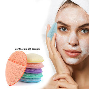 Nettoyant pour le visage éponge naturelle gant de nettoyage des bouffées de compresses démaquillant tampons de lavage exfoliants - Product Image 1
