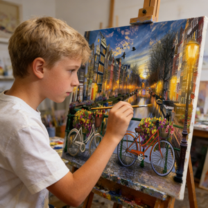 Pintura por Números <span class=keywords><strong>para</strong></span> Adultos, Paisaje, Kit de Pintura al Óleo DIY, <span class=keywords><strong>Lienzo</strong></span> Estirado de 40x50cm con Pinceles, Decoración <span class=keywords><strong>para</strong></span> Hogar y Oficina - Product Image 1