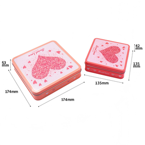 वैलेंटाइन डे उपहार विचार 174 एक्स 174x53mmh 135x135x42mmh वर्ग टिनप्लेट कंटेनर के लिए - Product Image 1