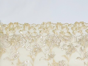 2024 Hot Selling Luxury Gold Stamping <strong>Lace</strong> Trim Flowers <strong>Net</strong> <strong>Lace</strong> for Clothing Dress - Product Image 4