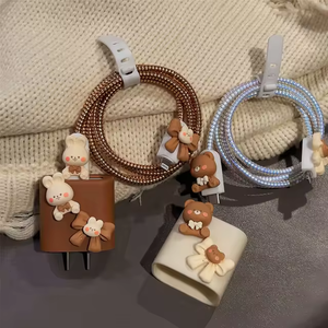 Étui de protection de <span class=keywords><strong>chargeur</strong></span> de luxe 5-en-1 pour <span class=keywords><strong>iPhone</strong></span> 13 15 17 18W 20W, charge rapide Type C, standard US EU, avec <span class=keywords><strong>enrouleur</strong></span> de câbles et housse de protection - Product Image 2