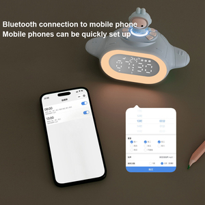 Bill thỏ tàu vũ trụ ánh sáng ban đêm Đồng hồ báo thức bằng giọng nói kiểm soát đầu giường điện tử LED bảng đồng hồ reloj kỹ thuật số Đồng hồ bàn - Product Image 5