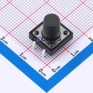 TC-1212DR-11.5H-250 Tactile Switch Through hole Component (THT),12x12mm Switch 12mm 12mm 11.5mm - Product Image 1