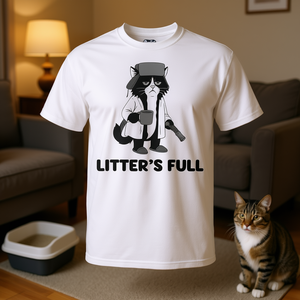 Camiseta con cita de humor de Litter'S Full Cat, unisex, talla para adultos S M L XL XXL - Product Image 3