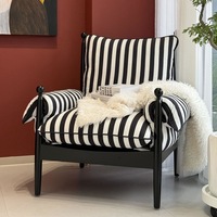 Fauteuil Chiwu de style français, fauteuil d'appoint avec dossier en bois massif, design du milieu du siècle, fauteuil de luxe léger et confortable pour salon