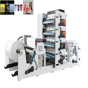 HERO High Quality 6 Colour Plastic Flim Non Woven Paper Flexo Printing Machine Stack Type