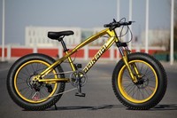 Vélo de plage en acier à haute teneur en carbone 24'' 26'' avec frein à disque 4.0, 21 vitesses, type VTT Fat Bike avec pneus neige