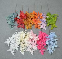 Belles couleurs, feuilles artificielles en soie bleu poussière, branches vertes, décoration intérieure et extérieure, feuillage artificiel.