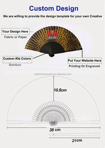 Abanicos Personalizados de Bambú de 21 cm con Asa, Estilo Vintage, Superficie de Tela Tradicional con Técnica de Tallado para Decoración del Hogar y Promocionales - Product Image 5