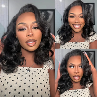 Perruque Lace Front HD 13x6 sans colle en cheveux humains vietnamiens Body Wave, naturelle, brute, pré-épilée, vierge, longue, double densité, transparente, petite