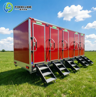 Une toilette mobile avec dimensions de 1,80 m de hauteur, 1,20 m de largeur et 1,20 m de profondeur
