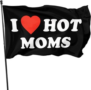 Bandiere di Alta Qualità 3x5ft per Interni ed Esterni 'I Love Mom' e 'Hot Mom' con Logo Personalizzato per Assicurazioni Auto, Istruzione - Product Image 1