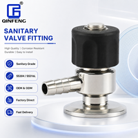 Vanne d'échantillonnage sanitaire mini manuelle sans rétention CE 3A, fabricant professionnel, avec joint hygiénique, vanne excentrique QINFENG