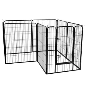 带防锈表面的狗围栏、可折叠的8面板狗围栏练习笔、室内/室外小狗围栏宠物围栏