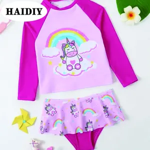 OEM 2023 New Kids Swimsuit Beachwear Cute Baby Long Sleeve Bathing Suit Custom Lovely Little Girl Swimwear