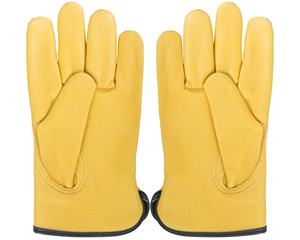 Guanto <span class=keywords><strong>da</strong></span> polso <span class=keywords><strong>da</strong></span> <span class=keywords><strong>10</strong></span> pollici senza Silicone antiscivolo Anti-chimico in pelle a grana di mucca giallo dorato antiscivolo - Product Image 2