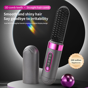 <span class=keywords><strong>Brosse</strong></span> Lissante <span class=keywords><strong>Professionnelle</strong></span> Sans Fil à Chauffage Rapide en 30s, Revêtement Kératine Anti-Brûlure 3D, Autonomie 60min - Product Image 2