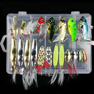 WEIHE Metal Jig Spoon Angel köder Set 21 Stück Wobbler Kit Hecht löffel Köder Angel gerät Pesca Isca Artificial