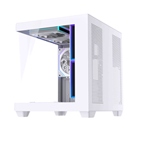 Boîtier de PC de jeu Lovingcool haute performance MATX Mini ITX, personnalisé, en verre trempé, tour moyenne, ordinateur de bureau, boîtier de PC blanc