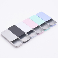 Boîte en fer blanc rectangulaire vide avec couvercle coulissant pour bonbons à la menthe et parfum solide