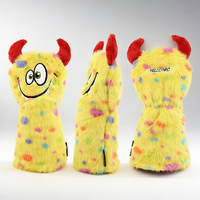 Housse de tête de club de golf amusante en forme de monstre, brodée, motif animal en peluche, pour driver en bois, accessoires de golf personnalisés OEM