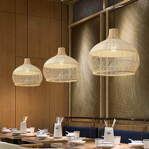 โคมไฟหวายทรงกลม 40 ซม. 50 ซม. 60 ซม. หลอด LED E27 พร้อมสวิตช์ควบคุม สำหรับร้านอาหาร คาเฟ่ บาร์ โต๊ะอาหาร และไฟส่องสว่างบริเวณเกาะกลาง - Product Image 2