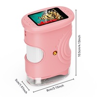Loupe microscope 4K avec lumière, mini-microscope portable, jouets STEM, mini-microscope numérique USB portable 1000x
