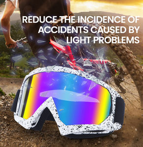Fashionable Motorcycle Motocross Sunglasses <strong>Goggles</strong> Clear Lens for Helmet Racing Dirt Bike ATV <strong>MX</strong> Green White for Off-Road - Product Image 2