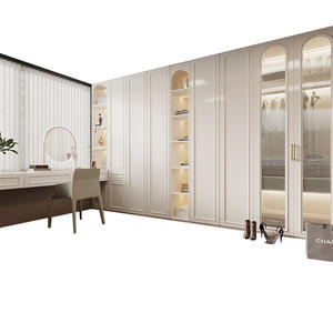 ตู้เก็บตู้เสื้อผ้าไม้ไผ่แบบเต็มรูปแบบสไตล์ยุโรปหรูหราเรียบง่ายปรับความสูงได้5ห้องนอนห้องนั่งเล่น - Product Image 1