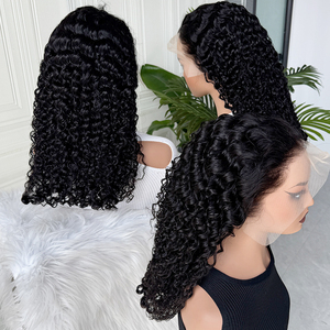 Burmese Curly Human Hair Lace <b>Wig</b> Natural Black Soft Defined Curls Pre Plucked Hairline Natural Look <b>Wig</b> - Product Image 6