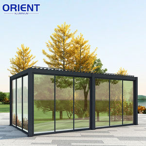 Pergola <span class=keywords><strong>de</strong></span> <span class=keywords><strong>jardin</strong></span> bioclimatique motorisée en aluminium imperméable avec porte en verre <span class=keywords><strong>6x3</strong></span> - Product Image 2