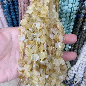 12mm Faceted Heart Natural Stone Lapis Amethyst Citrine Labradorite Loose Beads For Jewelry Making DIY Bracelets Necklace