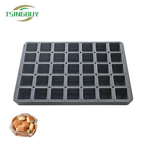 Bandeja de Hornear Comercial de Acero Aluminizado Antiadherente, Molde <span class=keywords><strong>para</strong></span> Cupcakes y Muffins Cuadrados de 35 Cavidades, Bandeja <span class=keywords><strong>para</strong></span> Hornear Industrial - Product Image 1