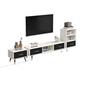 Mueble de TV moderno minimalista, soporte de TV para apartamento pequeño de estilo escandinavo con cajón y estante, muebles ligeros de lujo - Product Image 5