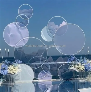 Modelli esplosivi prato all'aperto decorazione fase di nozze forma geometrica LED sfondo di metallo - Product Image 3