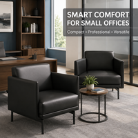 Fauteuil en cuir avec pieds en métal durables, chaise longue confortable pour la maison, le bureau et le travail, et mobilier de réception de luxe, style nordique minimaliste