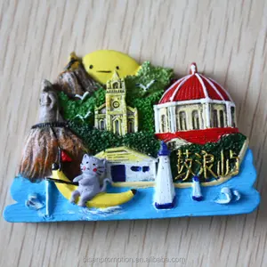 OEM personalizado Singapur barato recuerdo turístico 3D al por mayor imán de nevera de resina para regalo de promoción para la decoración de la cocina